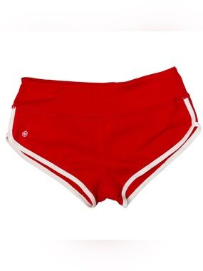 Bubblelime Red Retro Vintage Women's Athletic Booty Shorts Size Small